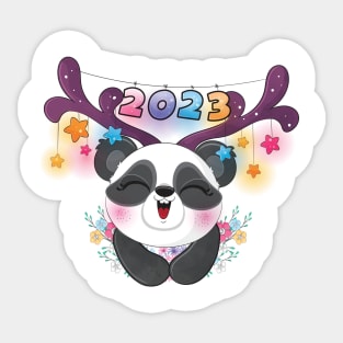 Cute animal little panda happy 2023 Sticker